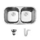 TARJA DE SUBMONTAR CON 2 TINAS AC INOX F-PAF04U AVERA