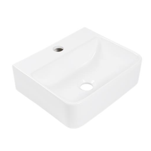 LAVABO CUADRADO SOBREPONER 1 TALADRO BLANCO F-LV.4008.01 DICA