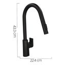 MONOMANDO PARA COCINA CON NARIZ RETRACTIL Y 2 FUNCIONES JYM NEGRO MATE 9445JM.2 URREA