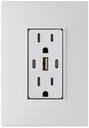PLACA NEMA + TOMA CORRIENTE DUPLEX C/USB C+A+C BLANCO S26 2600455-060 SIMON