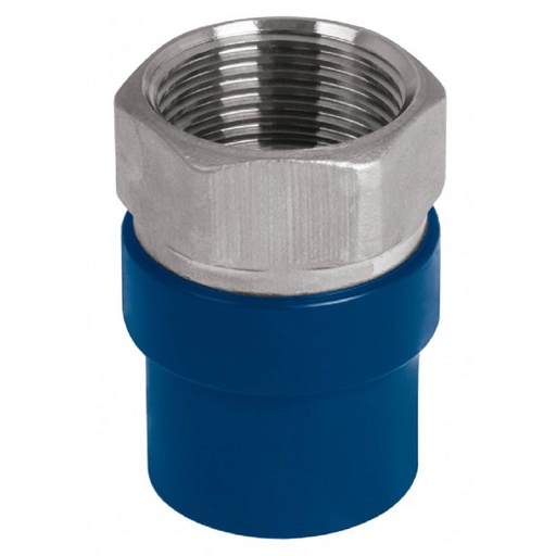 ADAPTADOR HEMBRA INSERTO BRONCE  CPVC AZUL