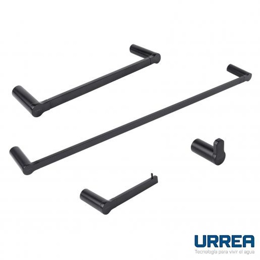 [0504F1001CL2] JUEGO DE ACCESORIOS LIA NEGRO MATE F-1001CL.2 URREA