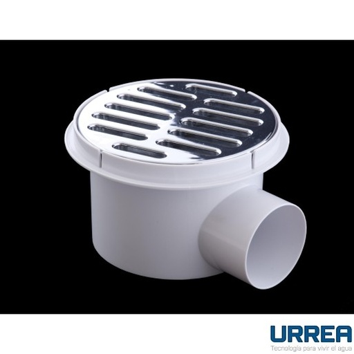 [0504F172] COLADERA REDONDA DE REJILLA SALIDA LATERAL CROMADA 172 URREA