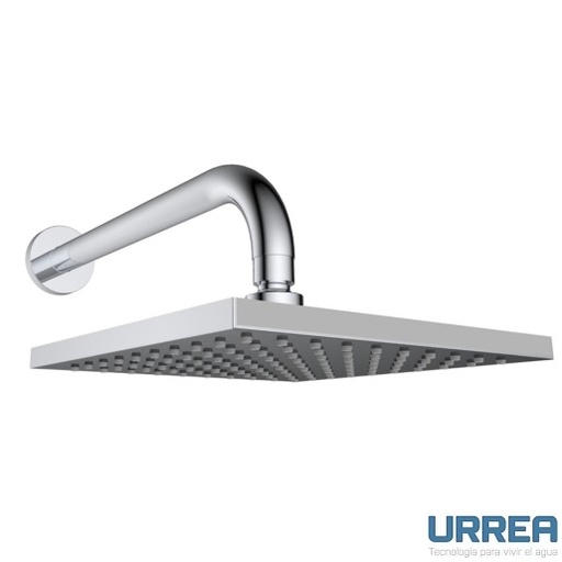 [0504F2262B] REGADERA DE PLATO CUADRADA 20 CM CON BRAZO Y CHAPETON 2262B URREA