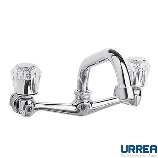 [0504F248] MEZCLADORA PARA FREGADERO 8" A PARED CROMO 24"8 URREA*