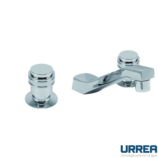 [0504F252SA] MEZCLADORA PARA LAVABO TALADROS SEPARADOS SIN DESAGUE AUTOMATICO CROMO 252SA URREA