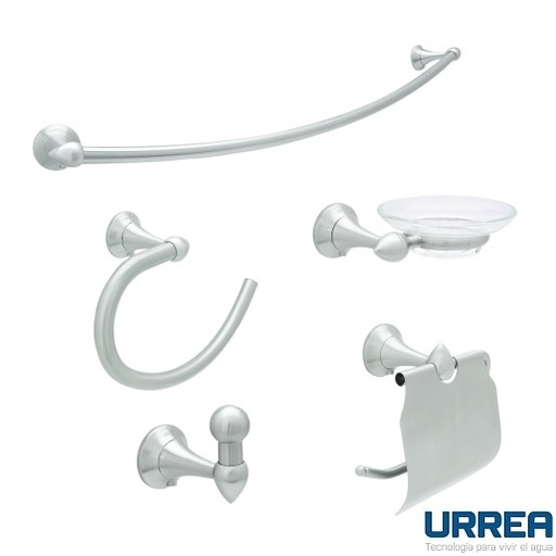 [0504F3100] JUEGO DE ACCS DE ZAMAC P/BAÑO CROMO URREA F-3100