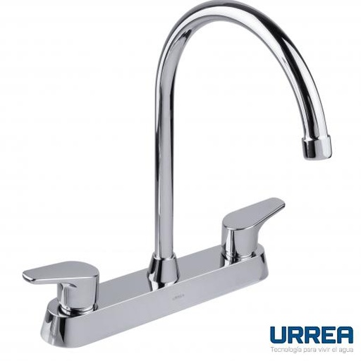 [0504F318CL] MEZCLADORA PARA FREGADERO 8" CON MANERALES DE PALANCA CROMO 318CL URREA