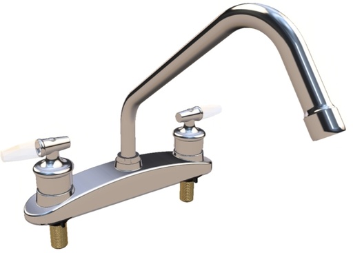 [0504F318LB] MEZCLADORA PARA FREGADERO 8" CON MANERALES DE PALANCA CROMO 318LB URREA