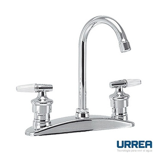 [0504F320LB] MEZCLADORA PARA FREGADERO 8" CON MANERALES DE PALANCA CROMO 320LB URREA