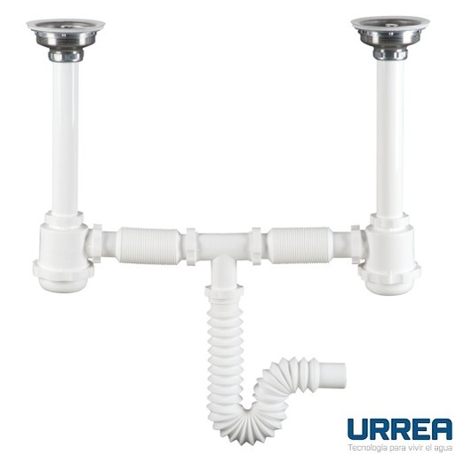 [0504F3735] DOBLE CESPOL BOTE GRANDE PARA FREGADERO CON CONTRA F-3735 URREA