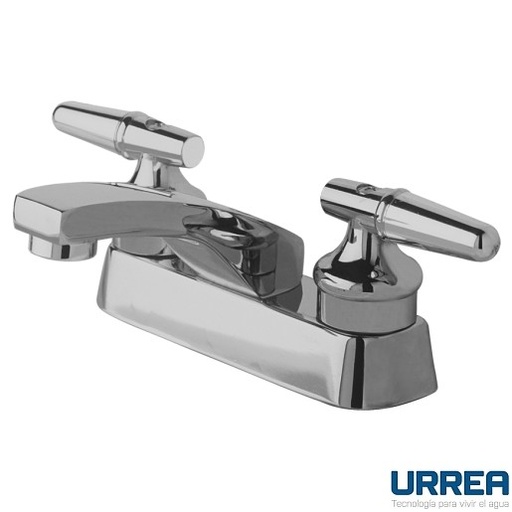 [0504F46LB] MEZCLADORA PARA LAVABO 4" CON MANERALES PALANCA LEBARON CROMO 46LB URREA