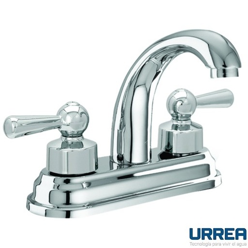 [0504F55PN] MEZCLADORA PARA LAVABO 4" CON MANERALES PALANCA NIZA CROMO 55PN URREA