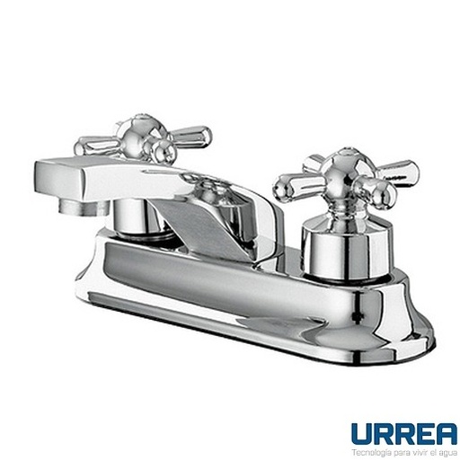 [0504F59CN] MEZCLADORA PARA LAVABO 4" CON MANERALES DE CRUCETA NIZA CROMO F-59CN URREA