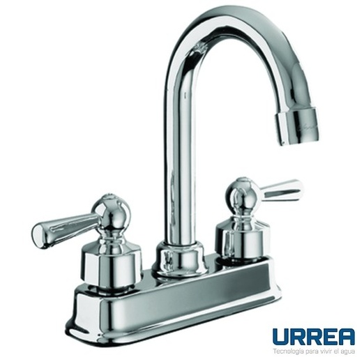 [0504F67PN] MEZCLADORA PARA LAVABO 4" TIPO BAR CON MANERALES PALANCA NIZA CROMO 67PN URREA