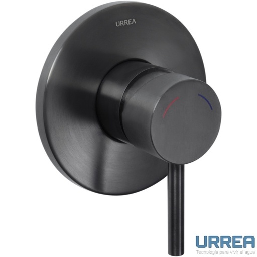 [0504F9037INOX2] MONOMANDO PARA REGADERA Y/ O TINA SENCILLO INOX® NEGRO F-9037INOX.2 URREA
