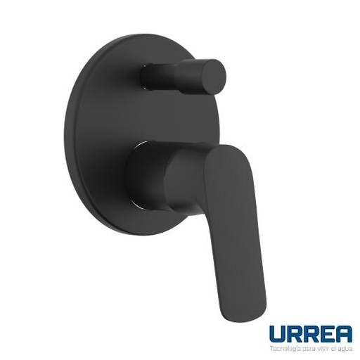 [0504F9438LU2] MONOMANDO PARA REGADERA Y/O TINA CON DESVIADOR NEGRO MATE 9438LU.2 URREA