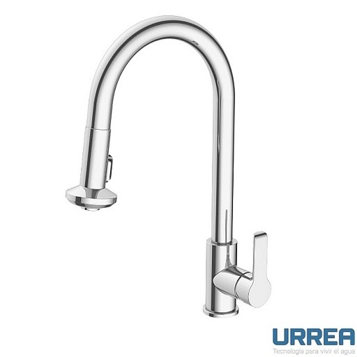 [0504F9447] MONOMANDO PARA FREGADERO CON NARIZ RETRACTIL CROMO 9447 URREA