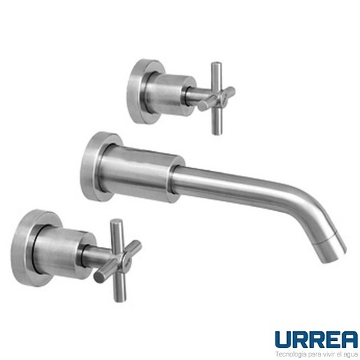 [0504F9709INOX] MEZCLADORA PARA LAVABO 8" A PARED INOX 9709INOX URREA