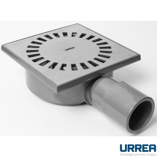 [0504FCL15INOX] COLADERA CUADRADA DE REJILLA SALIDA LATERAL 15 CM INOX CL15INOX URREA