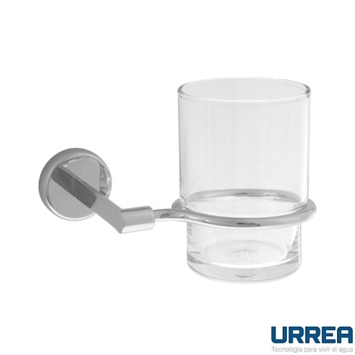 [0504FEO079] PORTACEPILLOS DE EMPOTR. C/ VASO DE CRISTAL ACAB AC INOX F-EO.07.9*****9