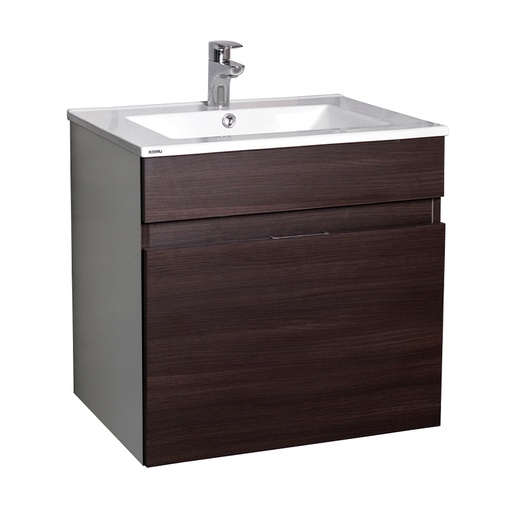 [0504FGB919GB31] GABINETE SUSPENSION DOBLE CAJON CON LAVABO CERAMICO MOD. GB.919GB.31 CHOCOLATE URREA