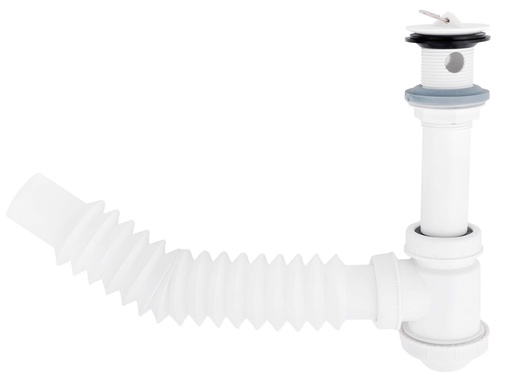 [0505F3701CB] CESPOL FLEXIBLE CON BOTE CHICO CON CUBIERTA PLASTICA PARA LAVABO F-3701CB DICA