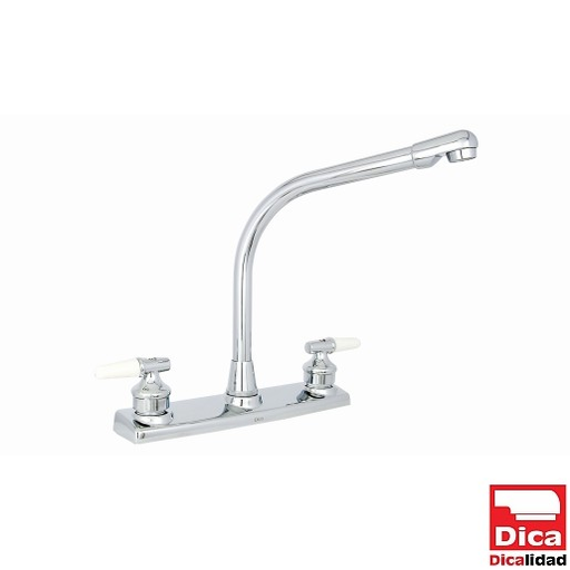 [0505F3709C] MEZCLADORA PARA FREGADERO 8" C/CUBIERTA Y MANERALES F-3709C