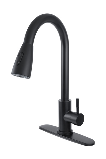 [0505F40962] MONOMANDO PARA FREGADERO ECOLOGICO CON NARIZ RETRACTIL NEGRO MATE 4096.2 DICA