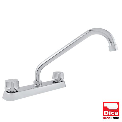 [0505F4319] MEZCLADORA PARA FREGADERO 8" C/CART 1/4 VUEL C/MAN F-4319 DICA*****