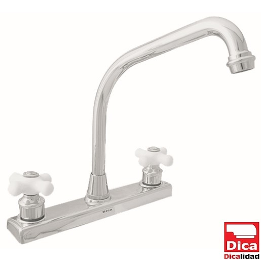 [0505F4322] MEZCLADORA PARA FREGADERO 8" C/CART 1/4 VUEL C/MAN F