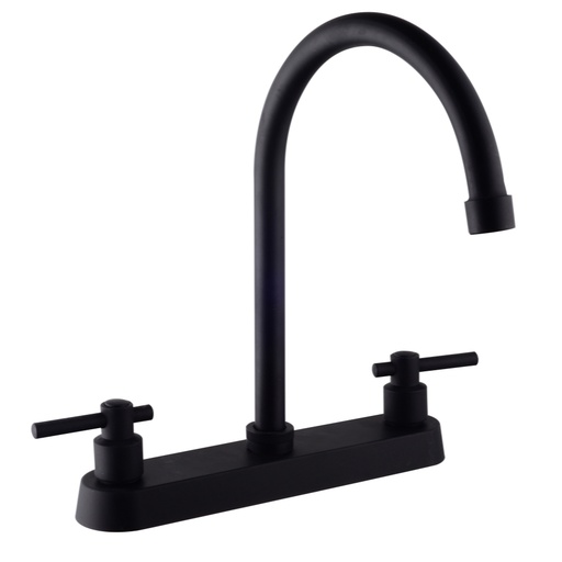 [0505F43622] MEZCLADORA PARA FREGADERO 8" ECOLOGICA CUELLO ALTO NEGRO MATE 4362.2 DICA