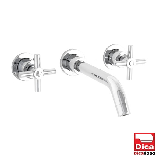[0505F4731] MEZCLADORA PARA LAVABO TALADROS SEPARADOS CON MANERALES CRUCETA MLS DICA ***L