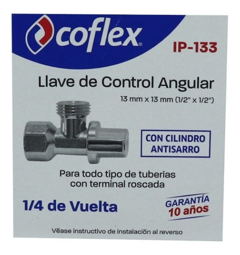 [0127CIP133] LLAVE ANGULAR 1/2" N.P.T. X 1/2" M. F-IP-133 COFLEX