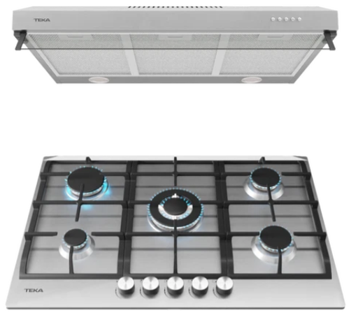 [11F112750010] PACK DUETTO DELUXE 75 (CAMPANA EMPOTRAR 3 VEL. PARRILLA CON 5 QUEM. DE ALTA EFICIENCIA)