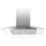 [16FCEVD90B] CAMPANA DE ISLA AC INOX Y CRISTAL TEMPLADO 90CM F-CEVD90B AVERA