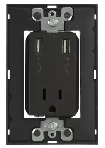 [ESIM2545438] TOMA DE CORRIENTE 2P+T C/ 2 CARGADORES USB 2.1A C/CHASIS Y SIN PLACA 3 MÓDULOS SIMON