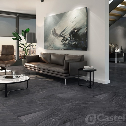 [P1CASTELDOLOBLAC6060] PISO DOLOMITTI 66 BLACK 60X60 CM 4 PIEZAS 1.44 M2/CAJA CORTE RECTO CASTEL*****