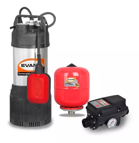[VKITSUM4] BOMBA SUM4 1HP + CONTROL PRESS + TANQUE DE 3L EVANS