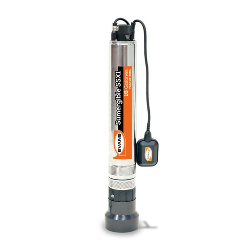 [VSSX1ME100F2CF] BOMBA SUMERGIBLE P/CISTERNA DE 1 HP C/FLOTADOR EVANS