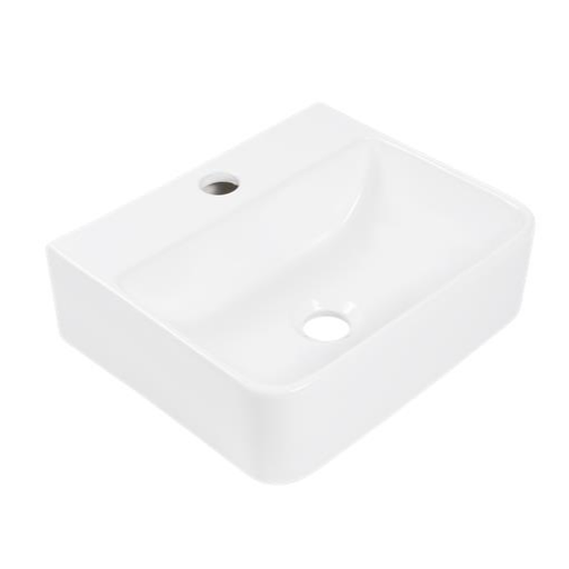 [0505FLV400801] LAVABO CUADRADO SOBREPONER 1 TALADRO BLANCO F-LV.4008.01 DICA