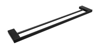 [0504FQU052] TOALLERO DE BARRA LARGO DOBLE NEGRO MATE QUADRO F-QU.05.2 URREA