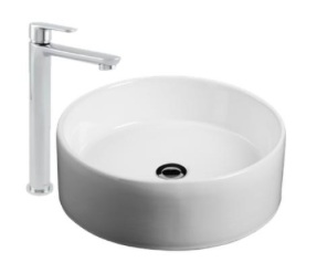[09OKLM1005A021] LAVABO TOTTI + MONOMANDO ALTO CONTRACT IV BLANCO ORION KLM1005A021